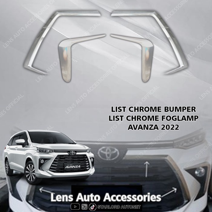 LIST GRILL AVANZA 2022 2023 DAN LIST LAMPU VOGLAMP AVANZA CHROME termurah