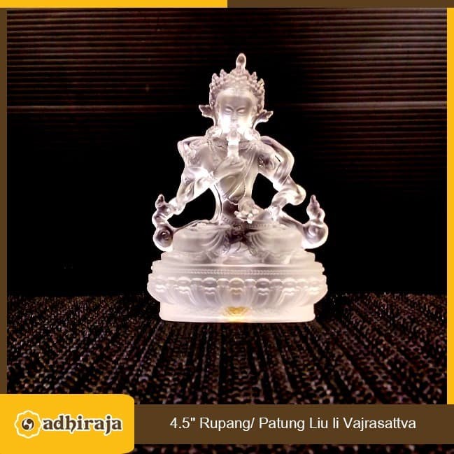 Rupang Patung Vajrasattva Kristal Kaca (liuli) 4.5"