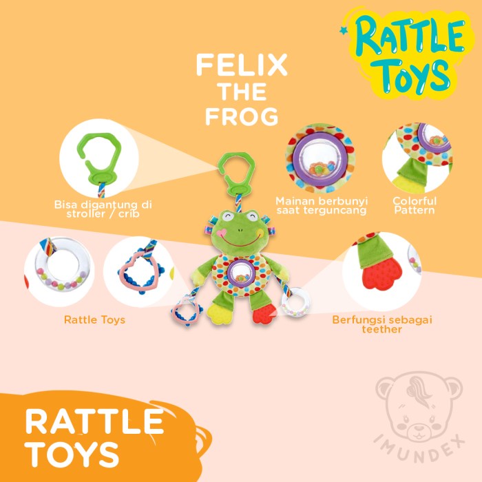 Imundex Boneka Multifungsi / Teether Gigitan / Rattle / Kerincingan Ready