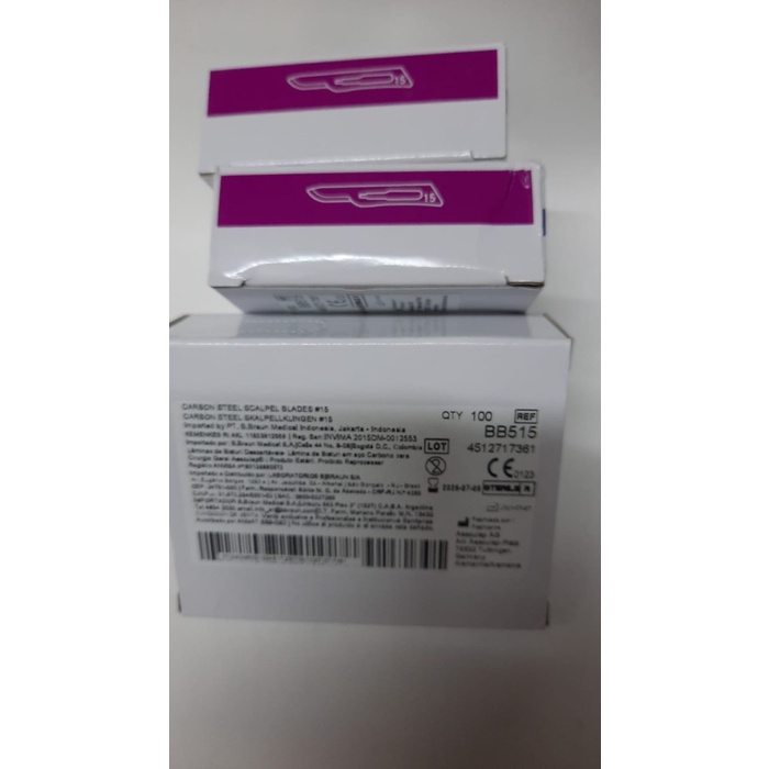 B Braun Bisturi Aesculap (Pisau Bedah) No 15 ORIGINAL (1 Box/100 Pcs) -Tatasie