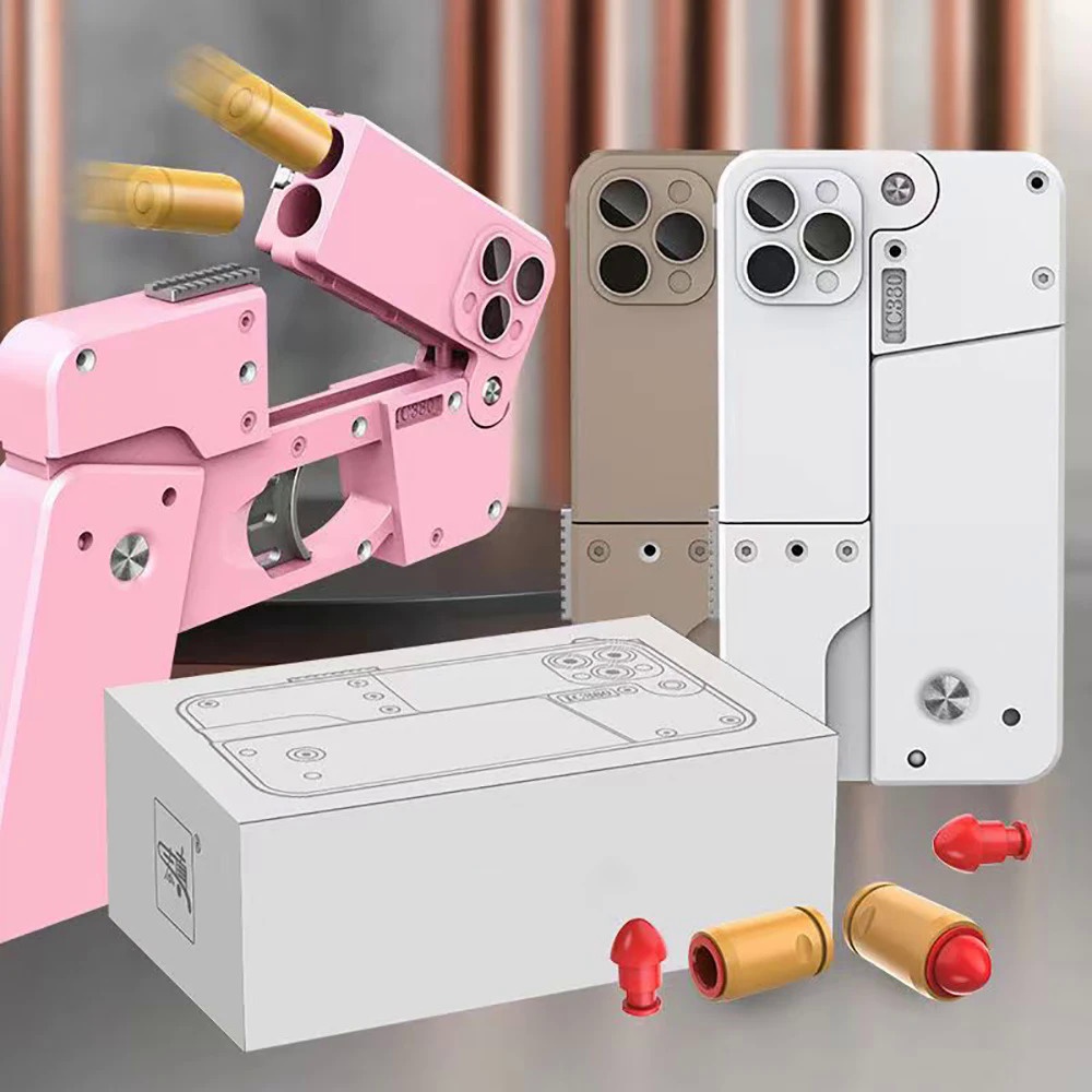 Mini Gun Children's Boy Mini Cute pistol Toy New folding mobile phone soft bullet Gun spray shell