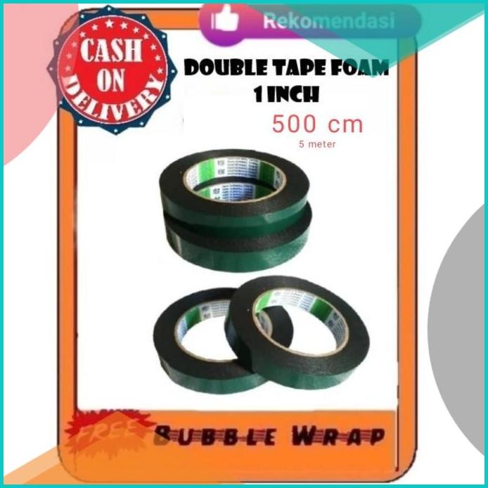 

Double Tape Foam 1 inchi ( 2,4 cm) x 50 cm Solatip Lakban Busa Hijau