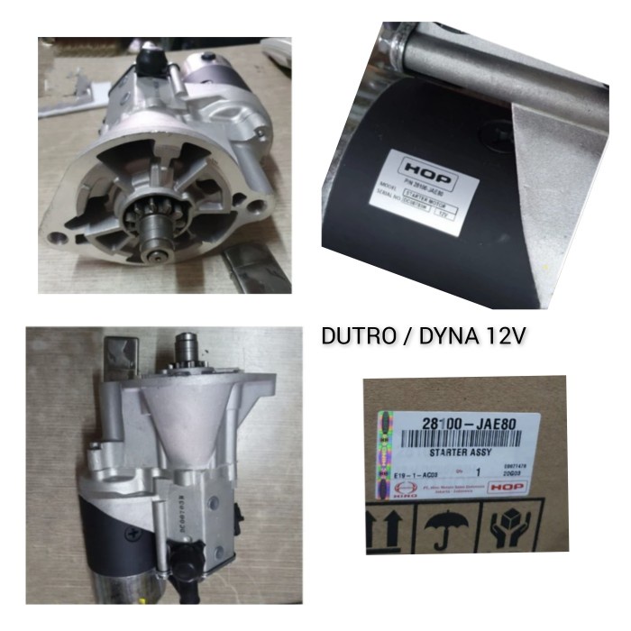 dinamo stater hino dutro asli hop - stater assy dutro 12v asli hop tokolarisjaya