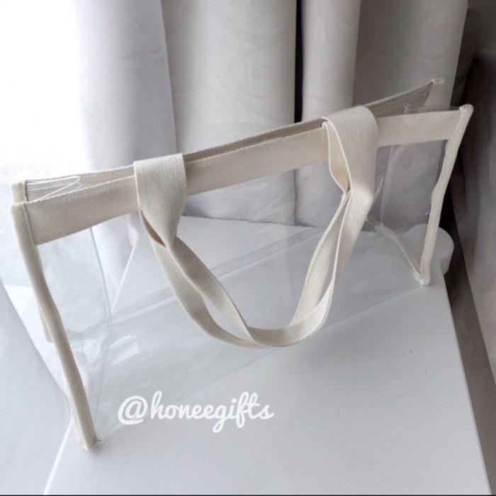 

DISKON MURAH Tas transparan lebar 15cm hampers ultah natal cny lebaran pvc raya pr BERRY30.JAYA