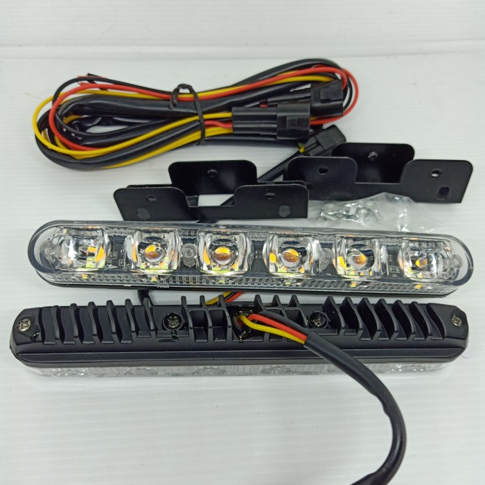 Lampu DRL Mobil kaca+sen jalan semua mobil bahan aluminium star