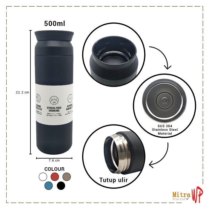 

Thermos Kopi Travel Tumbler Stainless 500Ml - Termos Air Panas H-552