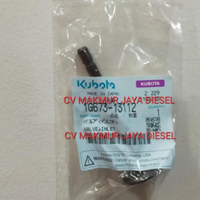 Valve Intake/Klep Minyak D1105 1G673-13112 Kubota Genuine Parts