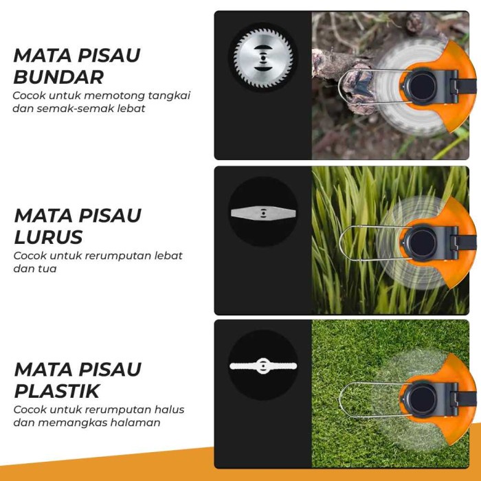 New Mesin Potong Rumput Ranting Pemotong Rumput Taman Electrik Baterai Garansi