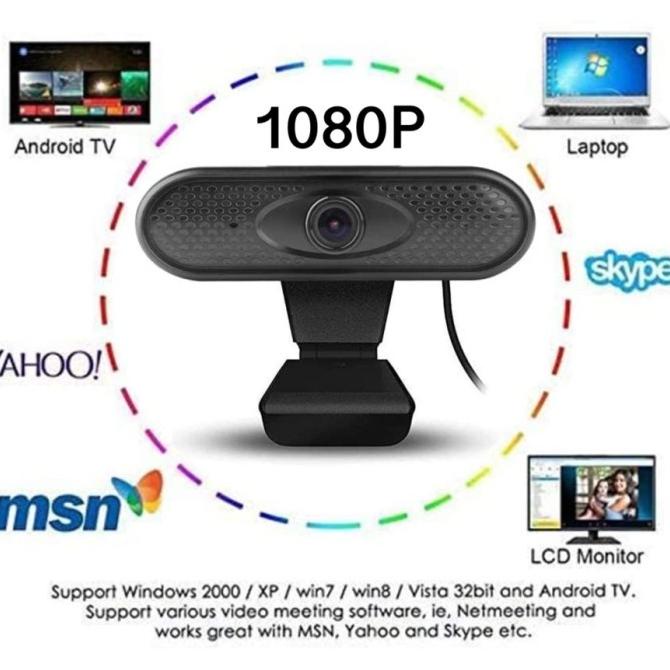 kamera webcam hd 1080p / pc cam usb built-in microphone for komputer