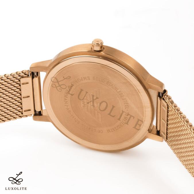 Promo Jam Tangan Wanita Emporio Armani Two-Hand Pink Stainless Steel Ar11129 -  Best Seller