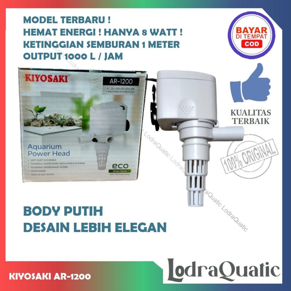 Original PROMO TERMURAH POMPA AIR AQUARIUM KIYOSAKI AR 1200 NAIK  FILTER AQUARIUM KECIL POMPA AIR HI