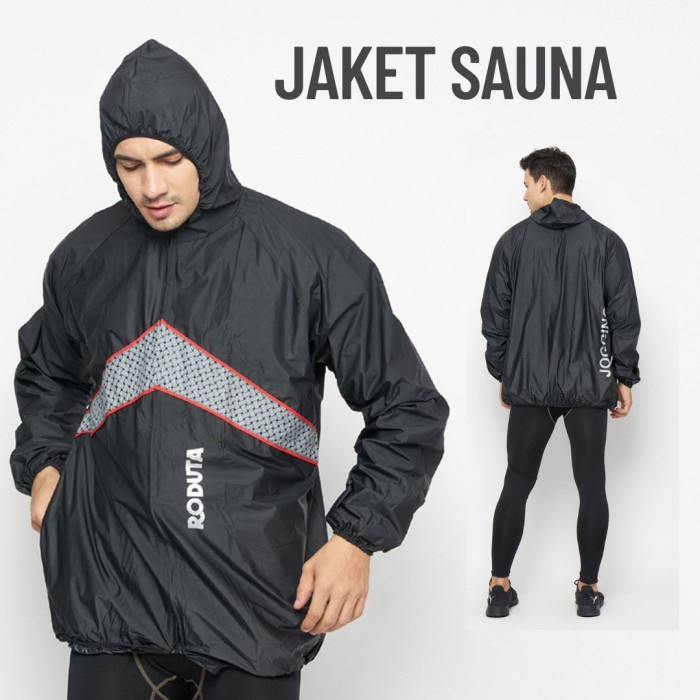 Jaket Sauna Roduta Jogging Hitam- Jaket Saja