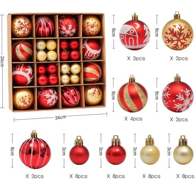 Natal // Hiasan Pohon Natal Bola Natal Set Hiasan Bola Natal Baru Hiasan Natal Berkualitas