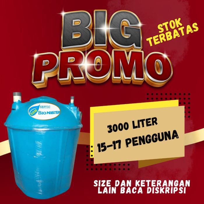 Promo Biotech Septic Tank 3000 Liter, Septic Tank Biotech 3000 Liter, Bt 16