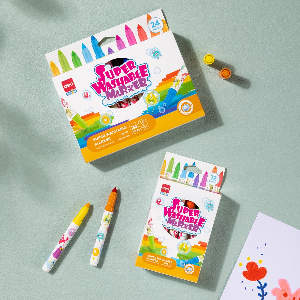 

Spidol Deli Washable 24 Warna - Ec155-24