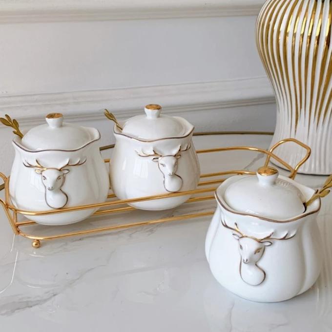 Deer Seasoning Jar / Ceramic Seasoning Jar Set Jajananlokalibu