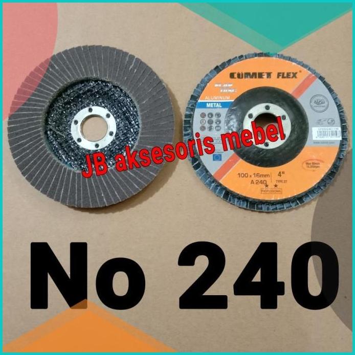 FLAP DISC 4" No 240 CUMET / MATA GERINDA AMPLAS SUSUN No 240 CUMET 20