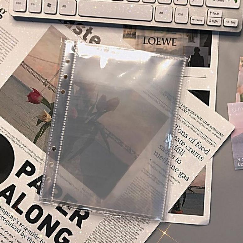 

Promo ( 10 lembar ) A5 Sleeve Clear Tebal DOUBLE SIDE 6 Ring Photocard COD