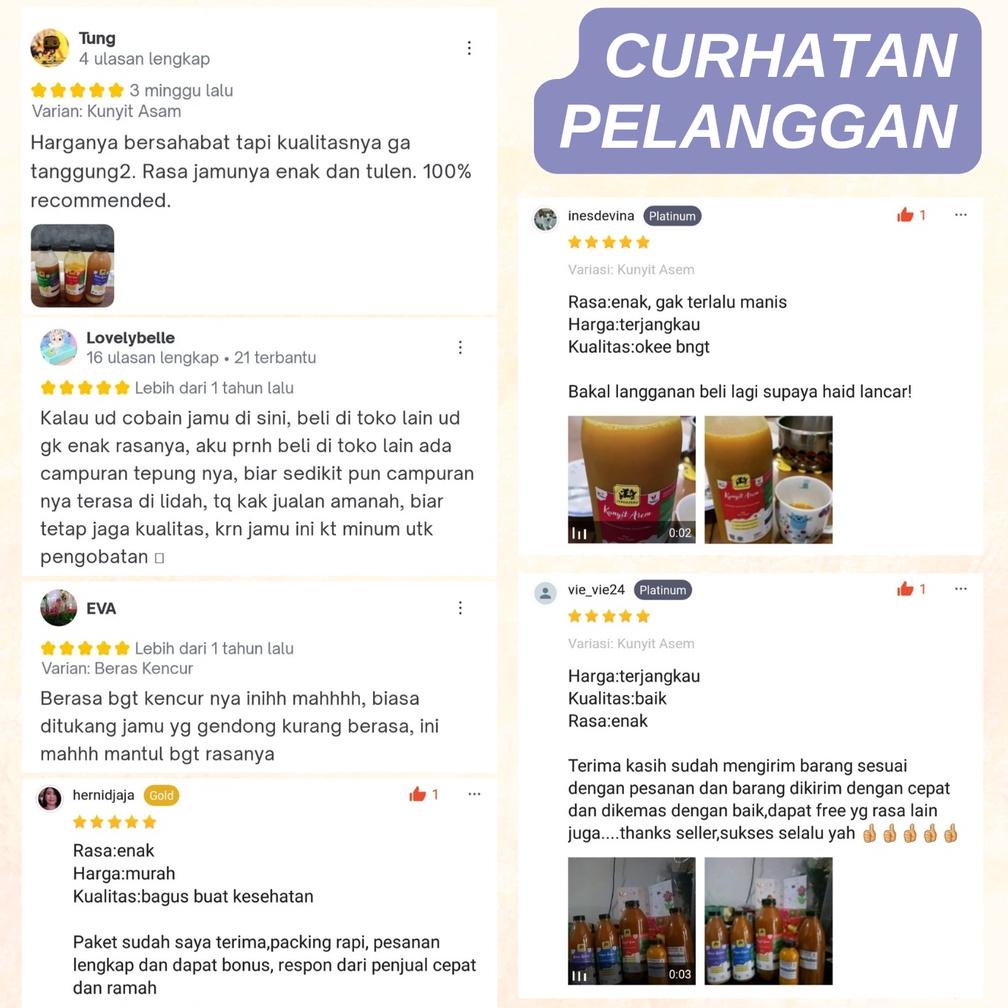 

Baru Jamu Kunyit Asem / Kunyit Asam Sirih Pelangsing / Kunyit Tawar / Pelancar Haid 1 Liter - TERNAJAMU .,