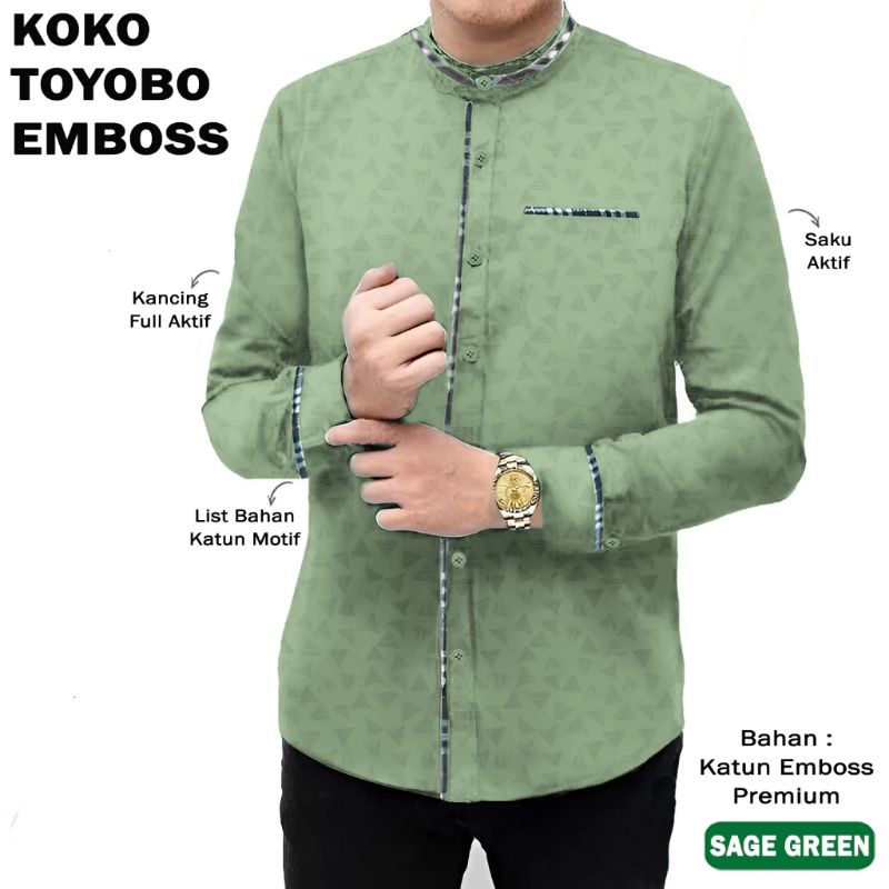 BOSQ 1 - BAJU KOKO KEMEJA KURTA PRIA LAKI LAKI MUSLIM DEWASA BAPAK BAPAK S M L XL XXL 3XL KATUN TOYO