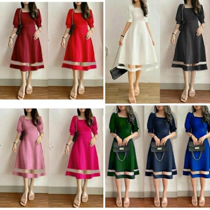 Kuntistore_26 // Dress Wanita Xl/Dress Remaja/Pesta/Baju Natal/Baju Kerja/Dress Midi/ Limited Editio