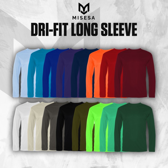 Kaos Polos Olahraga Lengan Panjang Dryfit Drifit Jersey Sport Gym