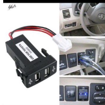 Changer Usb 2 Port + Led Mobil Toyota /Car Charger Usb /Usb Splitter