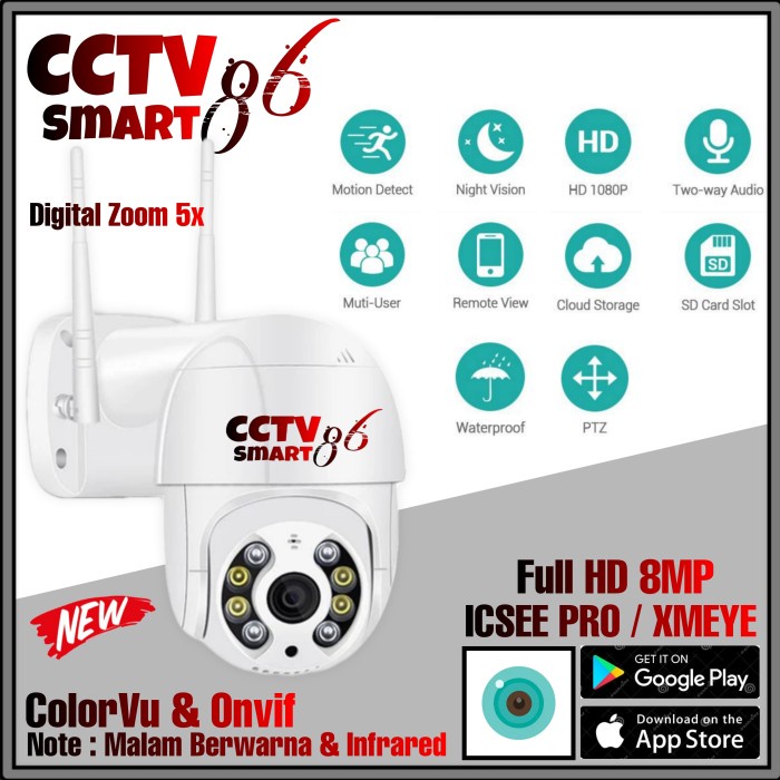 Termurah Ip Camera Cctv Outdoor Icsee Wireless 8Mp Full Hd Ptz Speed Dome Wifi
