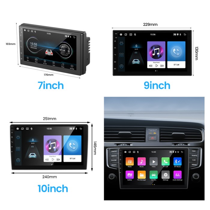 NEW HEAD UNIT DOUBLE DIN DHD 7 9 10 INCH UNIVERSAL GPS BLUETOOTH WIFI ORIGINAL TERBARU