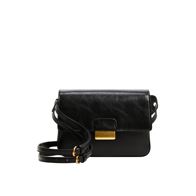Tas Selempang Mango Original Wanita Slempang Solid tone faux leather bag with metallic hardware Ori 
