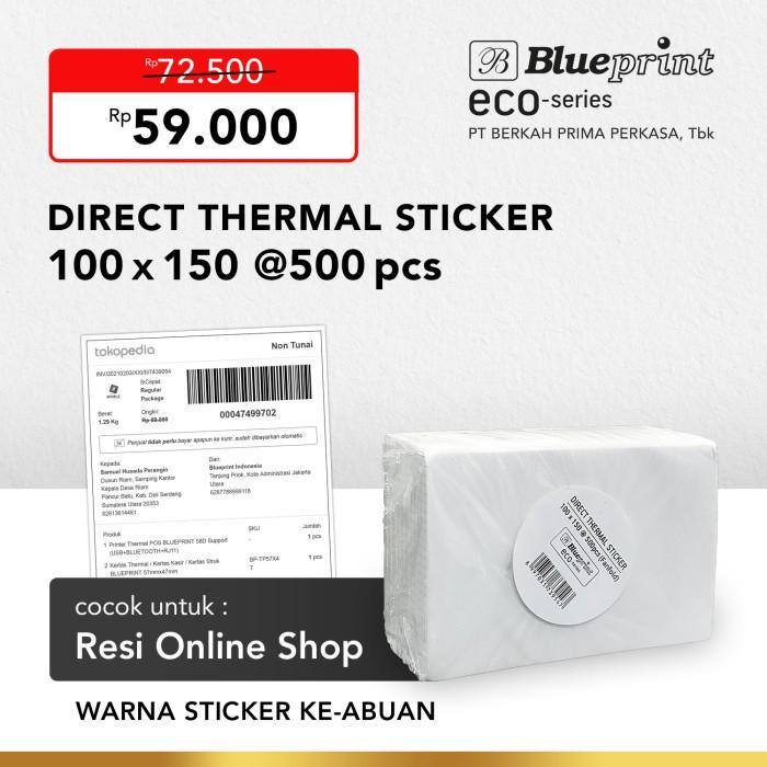 

TERLARIS - DIRECT THERMAL STICKER 100 X 150 , LABEL RESI BLUEPRINT ECO 100X150 MM