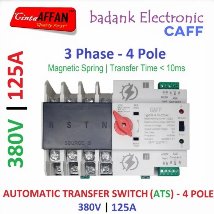ATS 3 PHASE 125A 4P 380V AUTOMATIC TRANSFER SWITCH (PLN-GENSET)