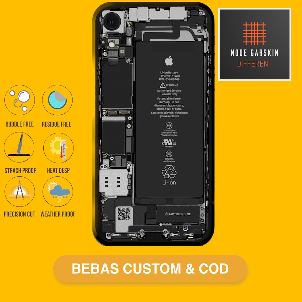 Garskin Skin Vinyl iPhone XR Fullbody Atau Backonly - Bisa Custom - mesin teardown Case Sticker Prot