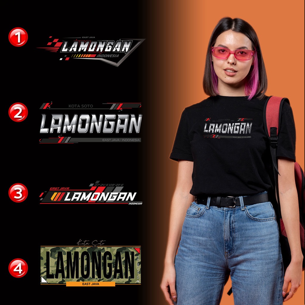 Kaos Distro LAMONGAN Premium - 4 PILIHAN DESAIN LAMONGAN - XLMG4
