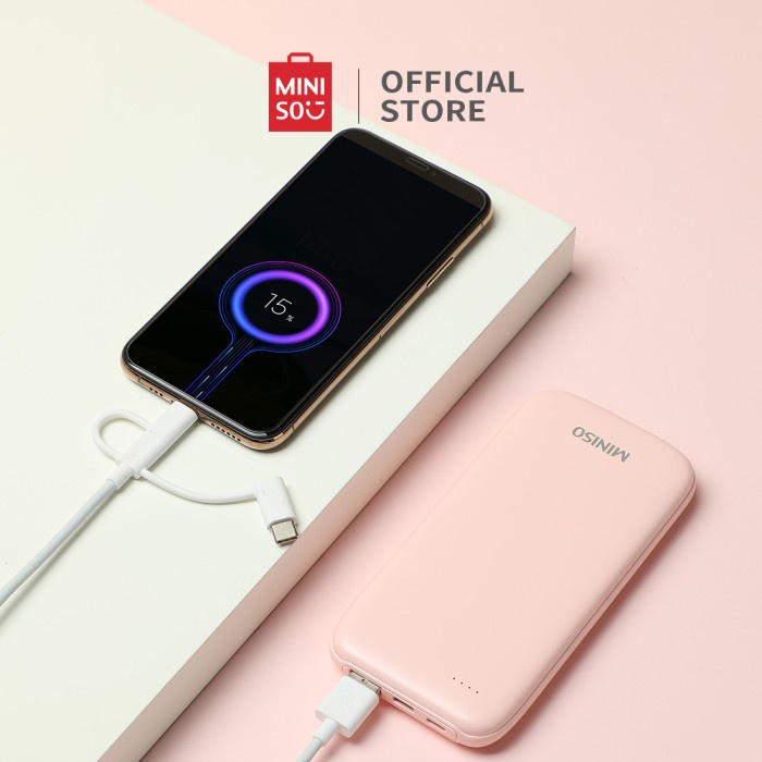 Terbaru Miniso Power Bank Ultrathin 10000Mah Mircro Usb Type-C Dual Input