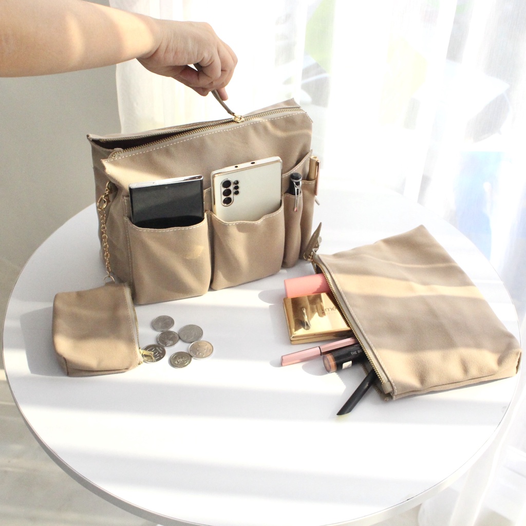 D'RENBELLONY QUINN BAG ORGANIZER - BAG ORGANIZER CANVAS - DALAMAN TAS WANITA HBO - INSERT BAG