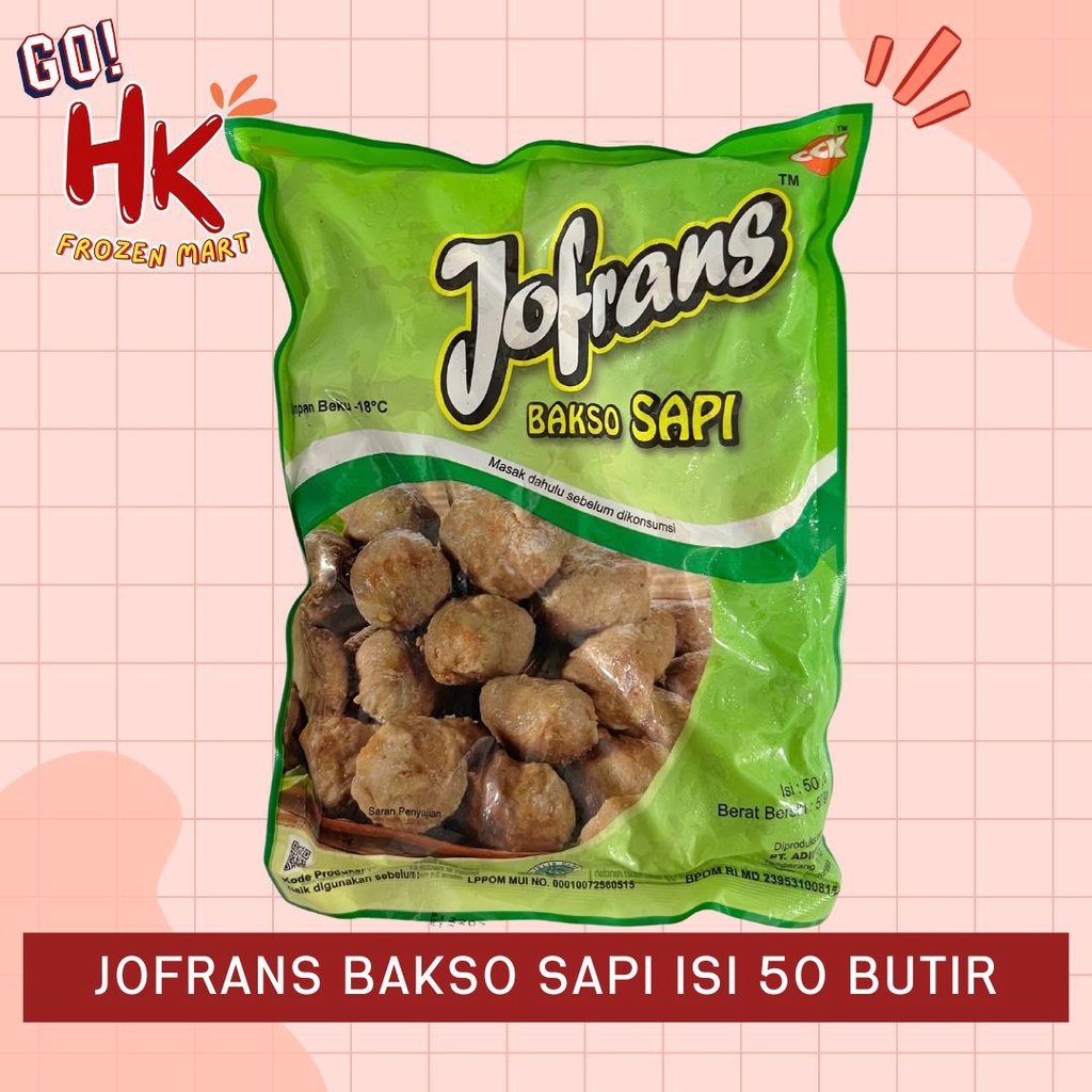 

Jofrans Bakso Sapi 500gr 50 butir | baso jofran full daging premium bonanza HK Frozen Mart