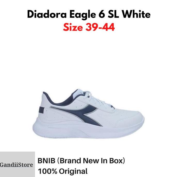 Sepatu Sneakers Pria Diadora Eagle 6 Sl White Dia179076494 Men Bnib Dolandong