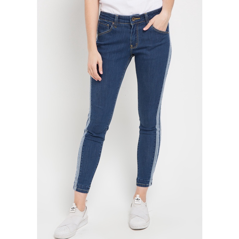Celana Jeans Lois Original Wanita Bawahan Skinny bernuansa two tone untuk casual look 100% Asli Elegan Long Pants Denim Perempuan