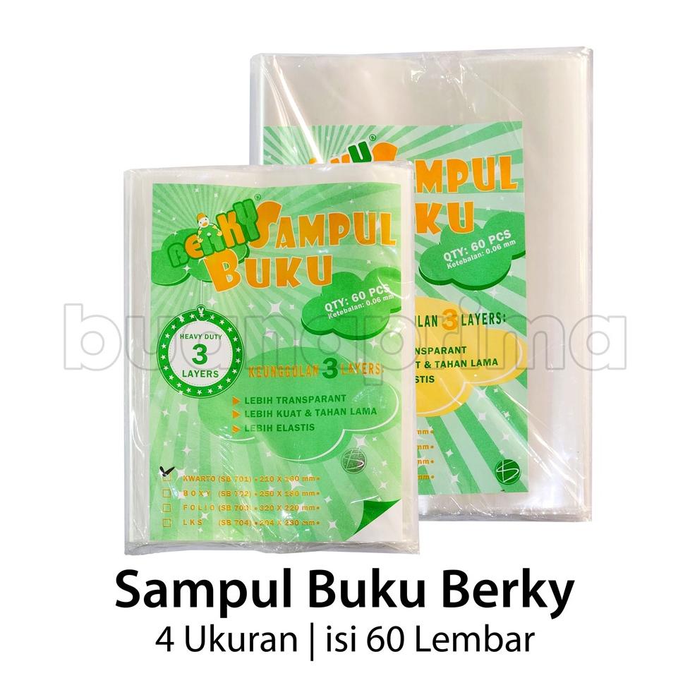 

Terbaik! Sampul Buku Tulis Berky Slip isi 60 pcs Plastik Kwarto Boxy Folio LKS !