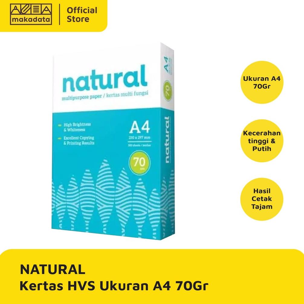 

Hot Sale KERTAS HVS / PRINT / FOTOCOPY NATURAL A4 70 GRAM (1 RIM) ..