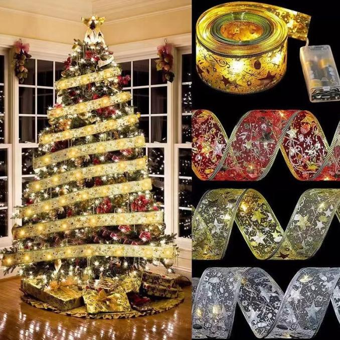 

New Pita Lampu Led Dekorasi Pohon Natal Murah Pita Kawat Lampu Red Ribbon Stok Terbatas