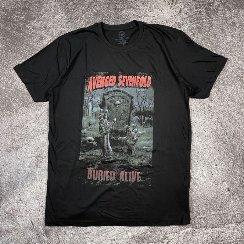 KAOS BAND OFFICIAL AVENGED SEVENFOLD - BURIED ALIVE TOUR 2012 ORIGINAL T-SHIRT