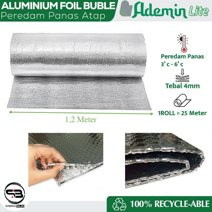 Ademin Lite Aluminium Foil Bubble Insulasi Atap Peredam Panas Atap