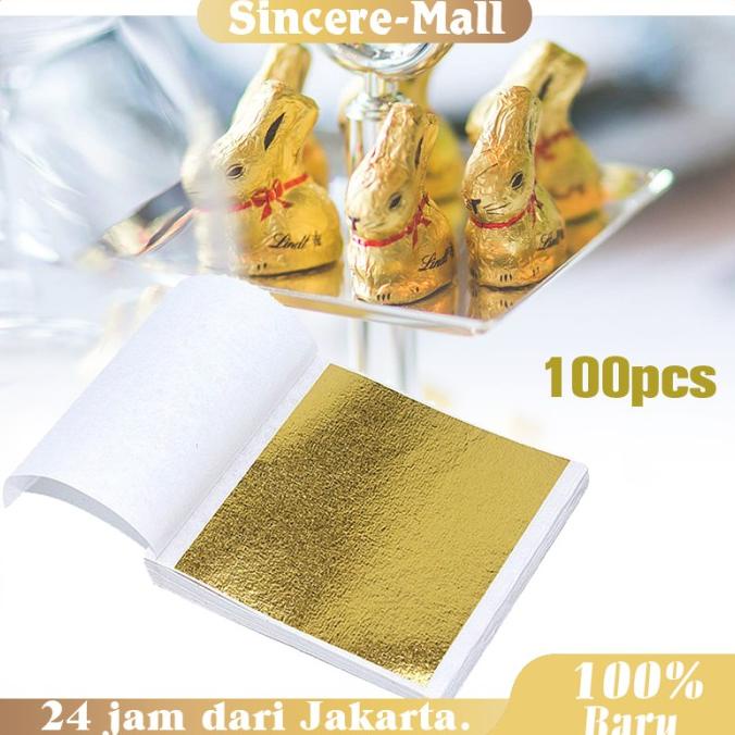 

```````] 100 Pcs Gold Foil Leaf Gilding Handicrafts Kertas Foil Emas Gold