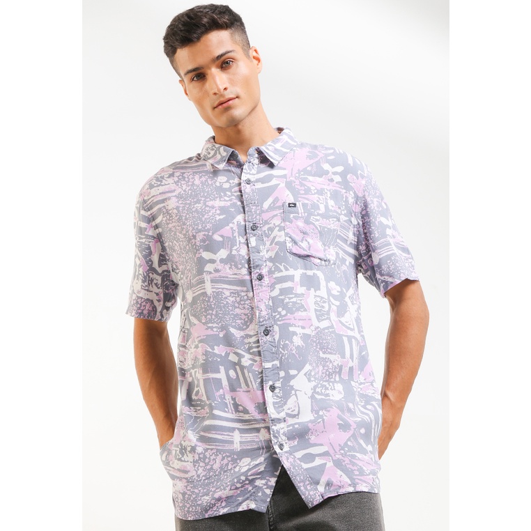 Kemeja Quiksilver Original Pria Baju 1 kantong depan Ori Berkualitas Nu Vintage Dewasa Modern Katun