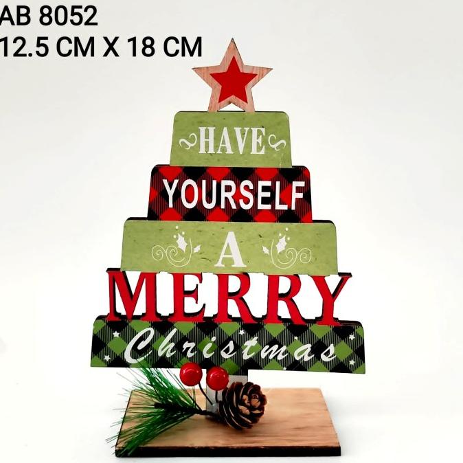 

Trend Tulisan Merry Christmas Kayu Dekorasi Hiasan Natal Kado Parcel Murah Original