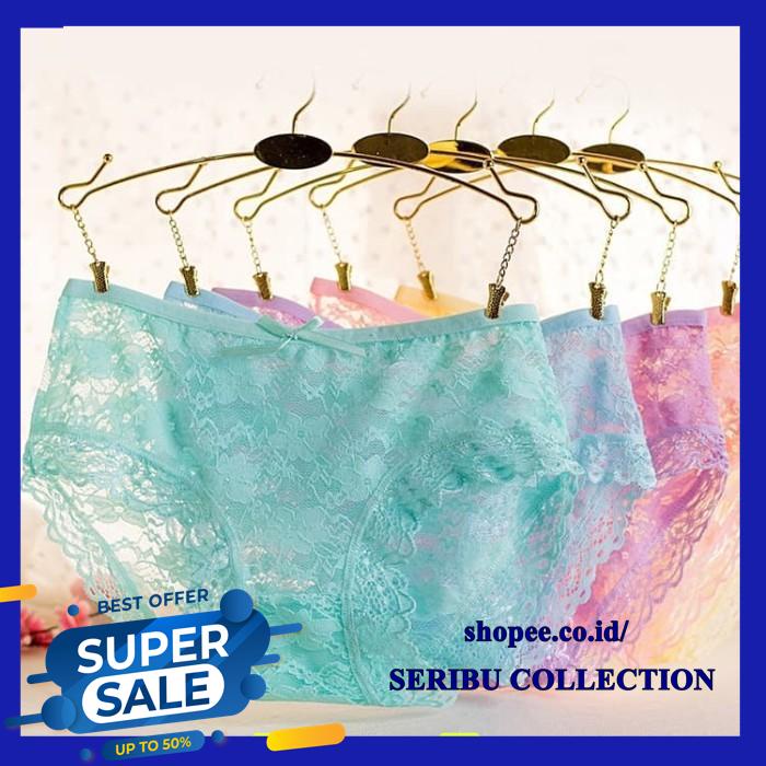 CELANA DALAM WANITA SEXY CELANA RENDA TRANSPARAN C  - MERAH, L HIGHT QUALITY 