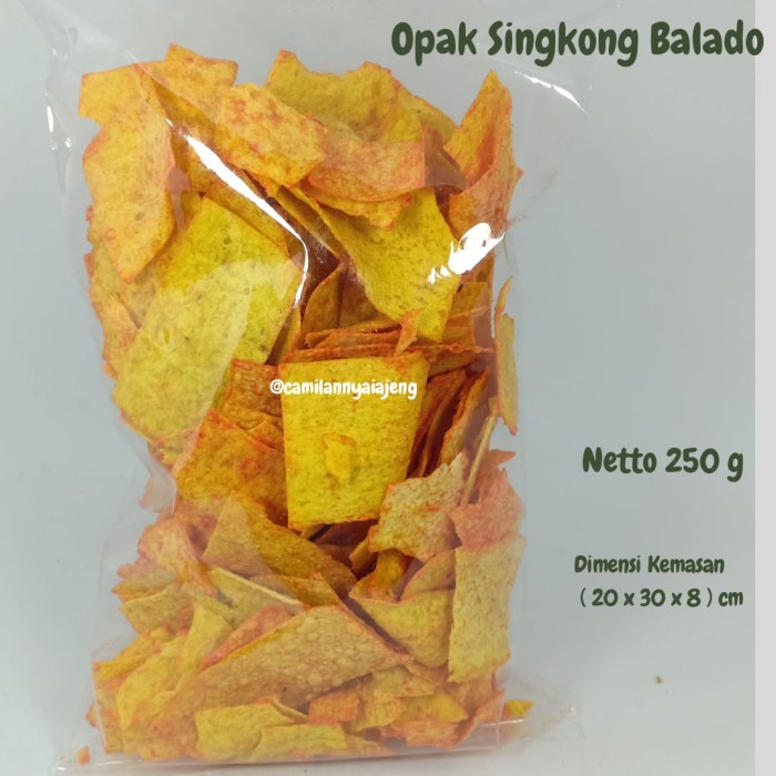 

Keripik Opak Kotak Singkong Pedas Bumbu Balado 250 G
