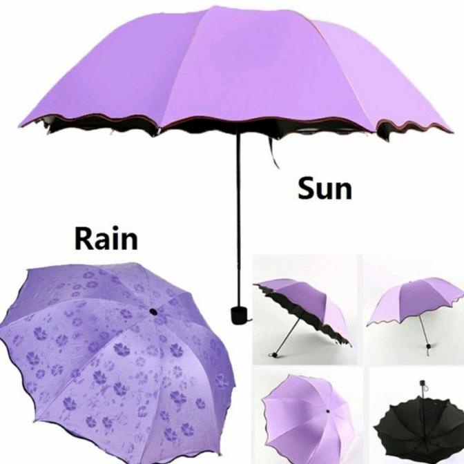 CodPayung Magic 3D - Payung Lipat Lapisan Hitam -Payung Magic Lipat Kode 470